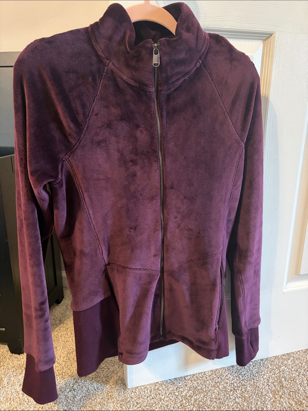 Athleta Plush Full-Zip Jacket in Deep Plum